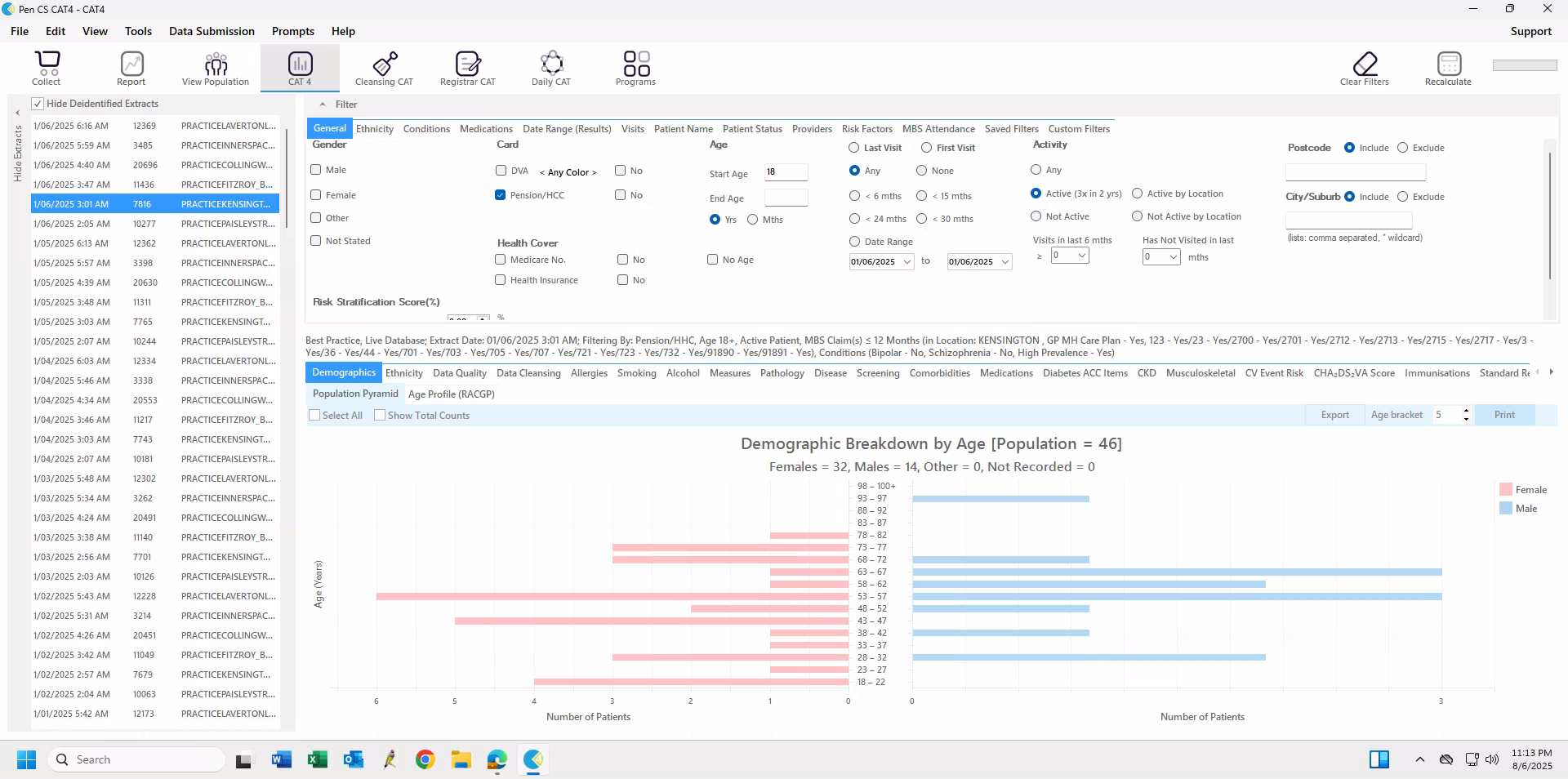 Figure 7: PenCS example, Kensington extract 1st June 2025 (note, not from 1st May 2025!)